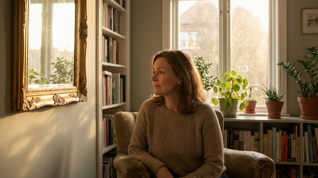 A woman realizing her boldness needs no apology after years of emotional suppression.