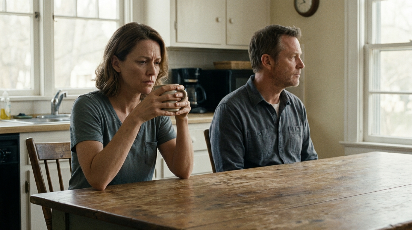 A woman realizing her quiet relationship might be rooted in fawning and fear of conflict.